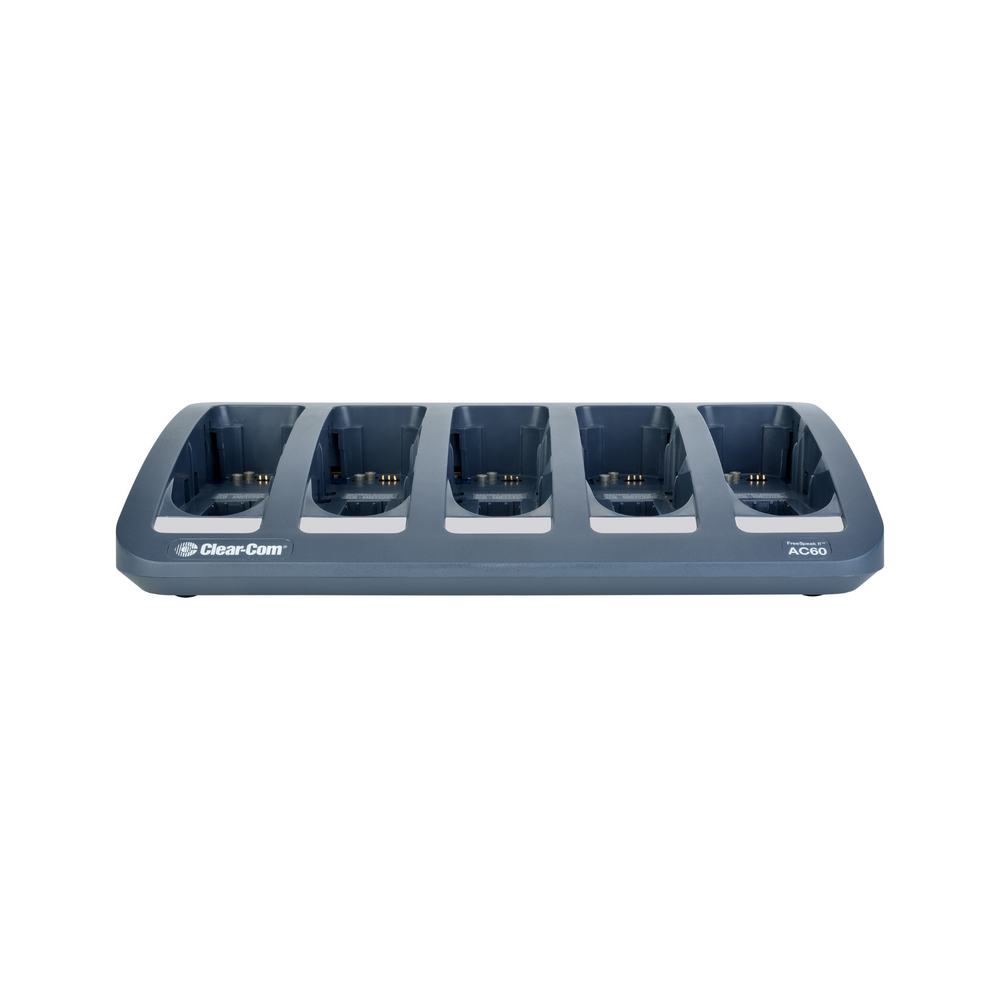 Clear-Com FreeSpeak II 5-way charger: FreeSpeak II 5 bay drop in beltpack charger and battery charge