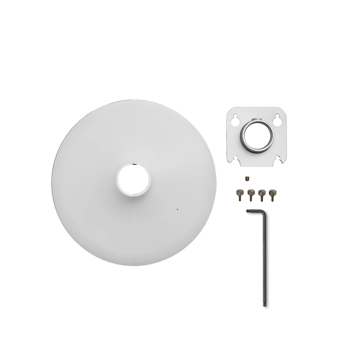 Shure 1.5" Pole Mount Kit, MXA901 Round, Wht