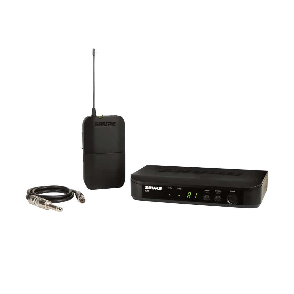 Shure BLX Wireless System with BLX1 Bodypack and WA302 Instrument Cable