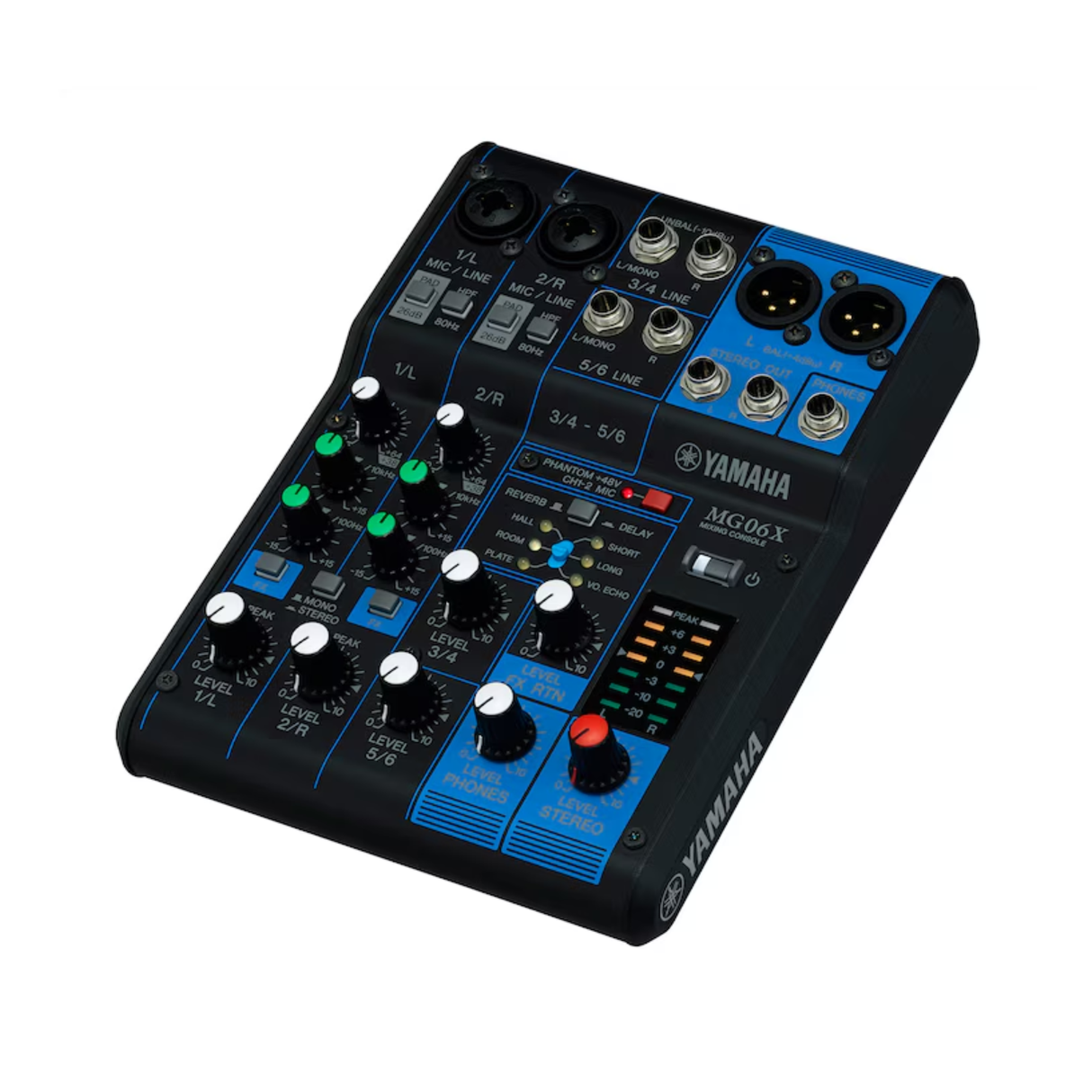 Yamaha MG06X 6 channels, D-Pre mic preamps, 48V phantom power