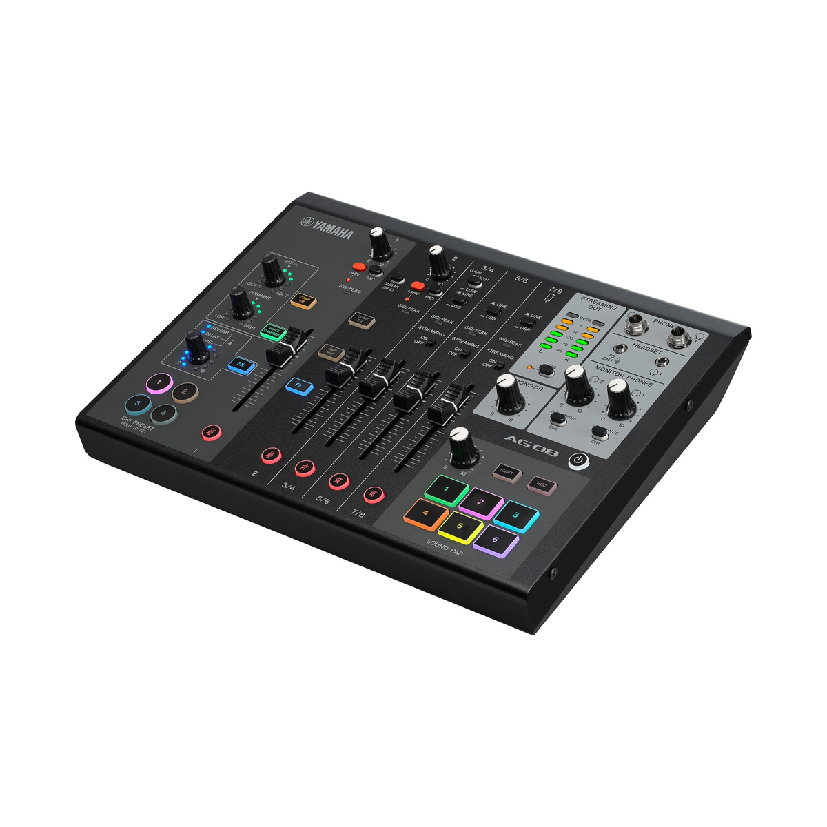 Yamaha AG08 B Live Streaming Mixer, black
