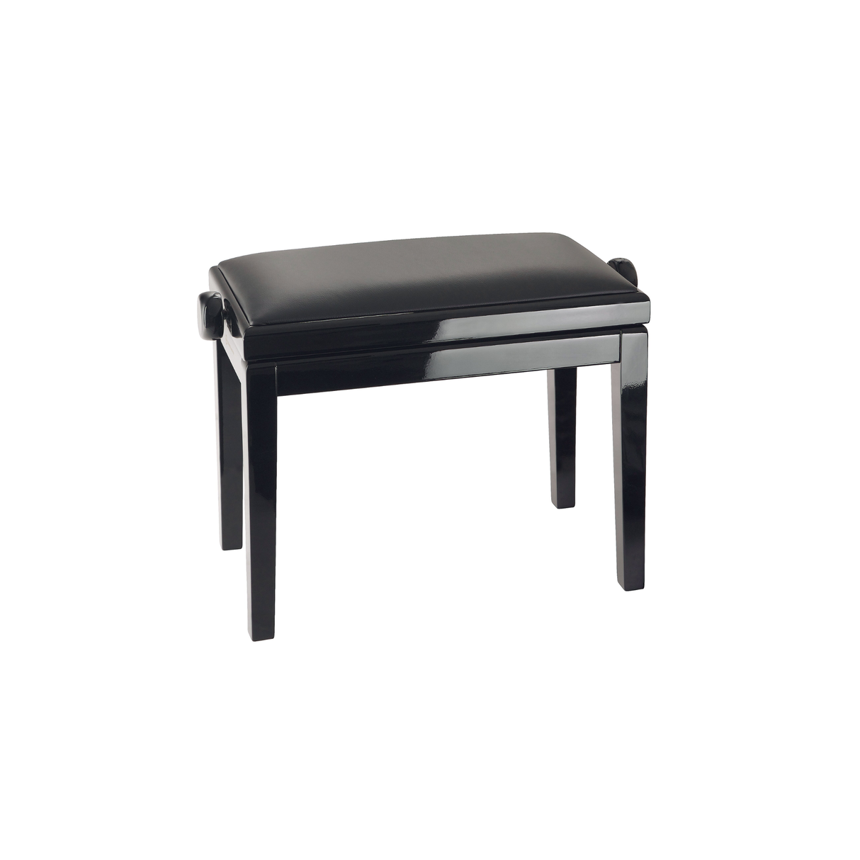 K&M 13990 piano bench, bench black glossy finish, seat black imitation leather