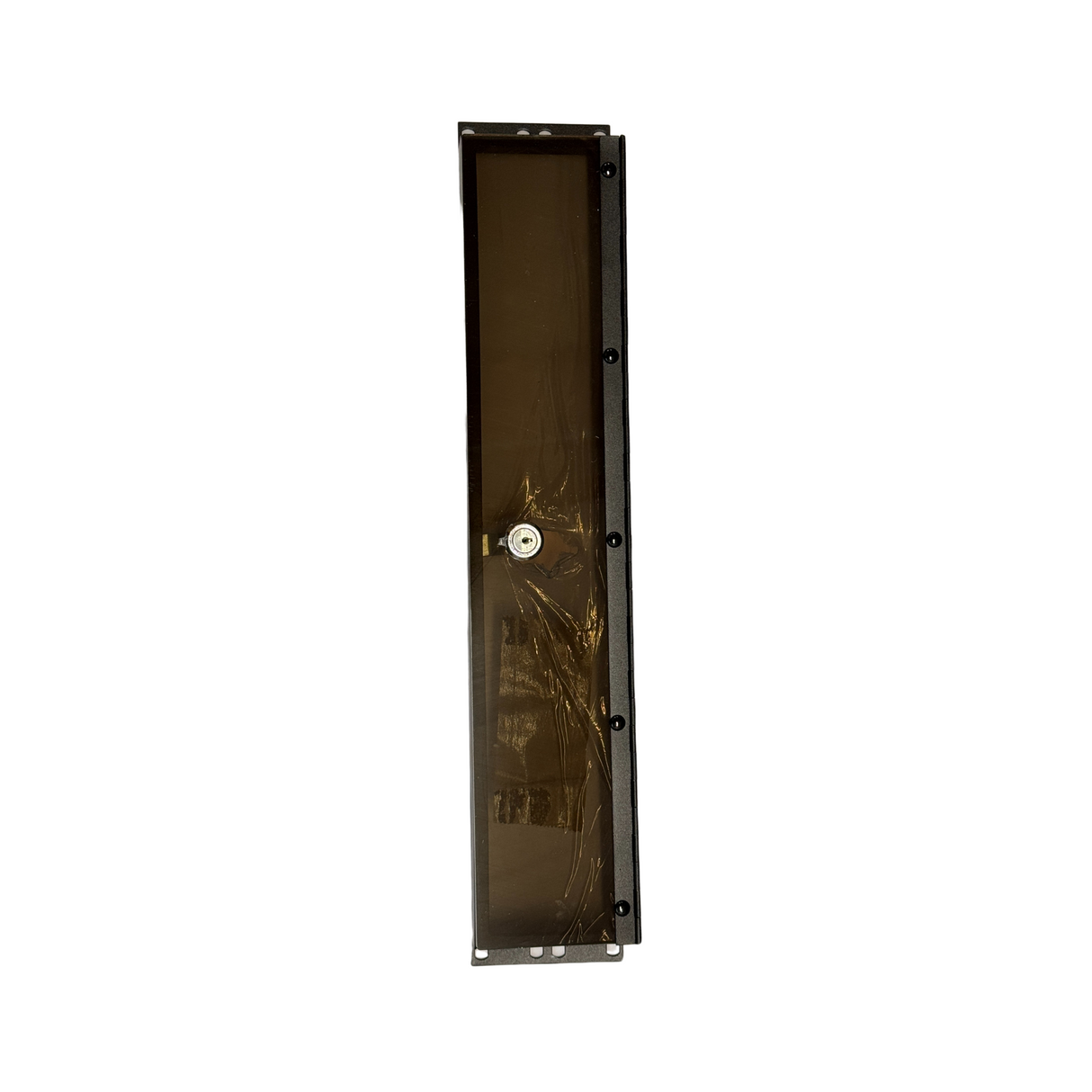 K&M 49332 Plexiglass security panel; 2RU, smoked-grey