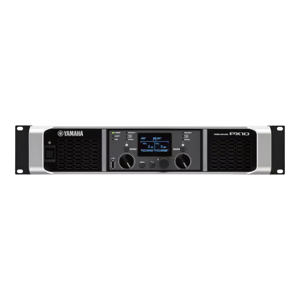 Yamaha PX10 Amplifier 2 x 1000 Watt / 8 Ohm - 2U, DSP processing: HPF/LPF, Delay, Speaker presets
