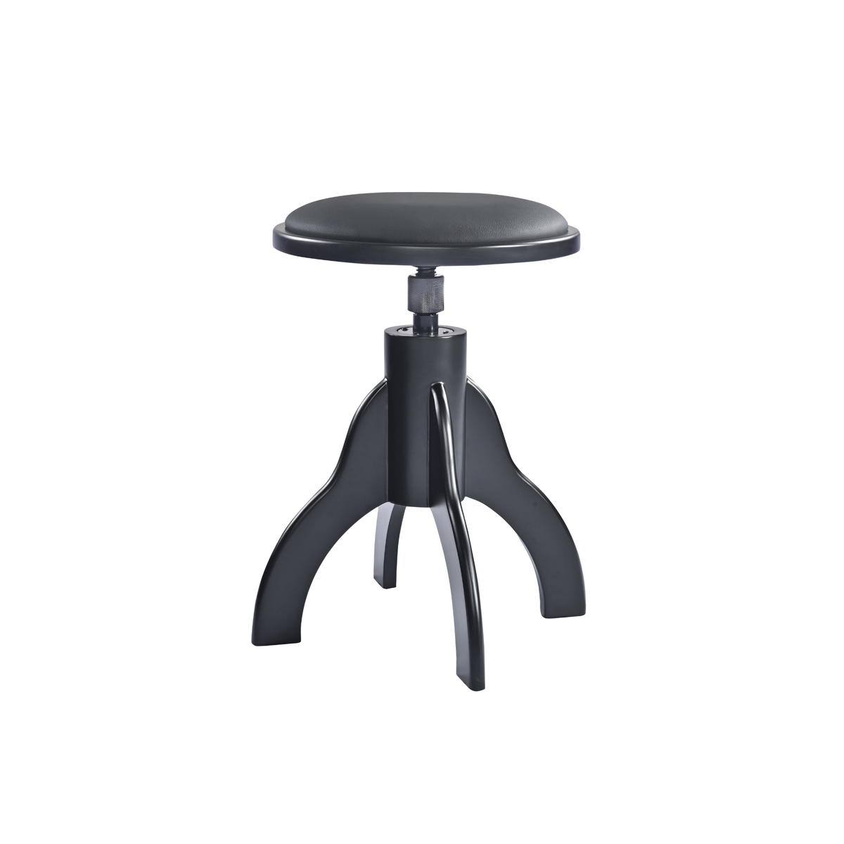 K&M 13850 Piano stool, Base black matt finish, seat black imitation leather