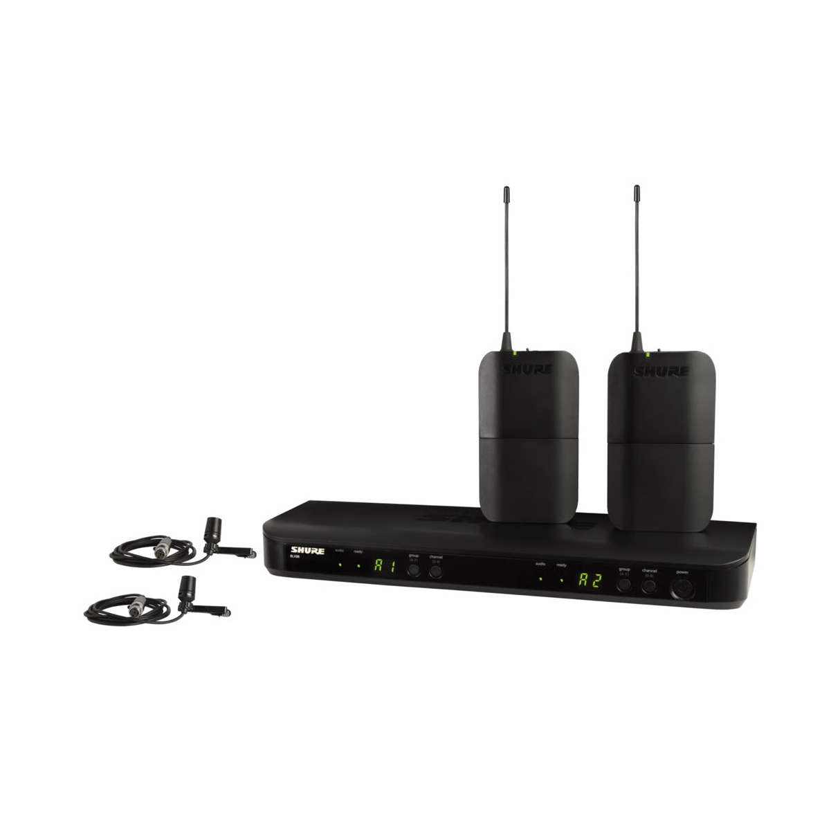 Shure BLX Dual Wireless System with 2x BLX1 Bodypack and 2x CVL Lavalier