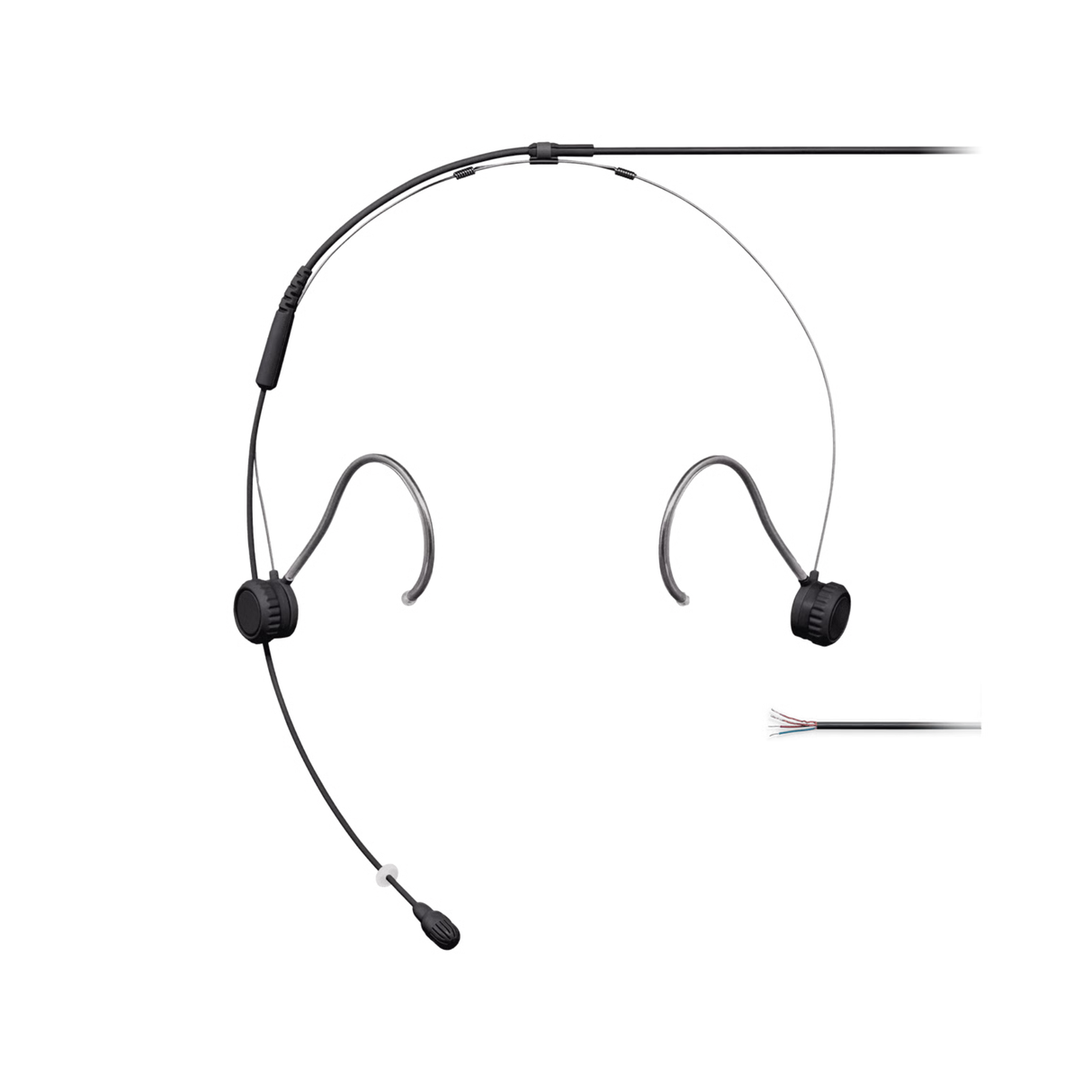 Shure TwinPlex™ TH53 Subminiature Headset Microphone Open cable ends Black
