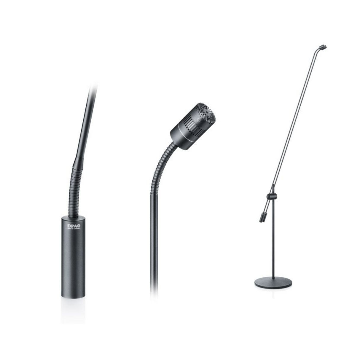 DPA 4018 Supercardioid Mic, Black, XLR, 122 cm (48 in) Boom, Floor Stand, Twin Mic