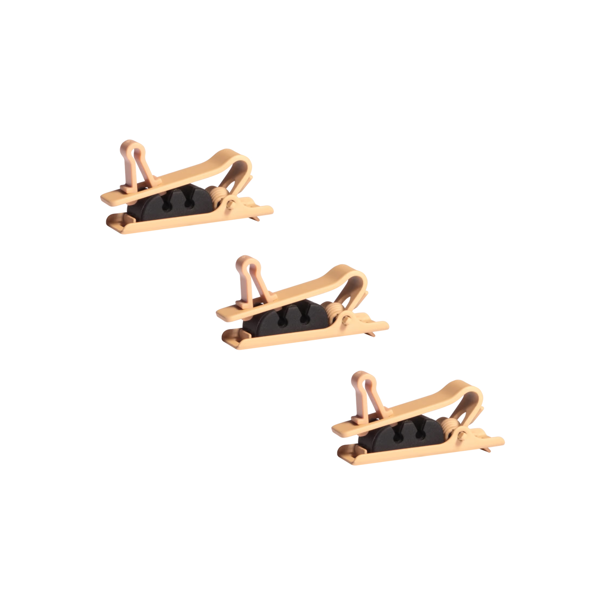 Shure TwinPlex Single Tie Clip, 3 pieces (Tan)