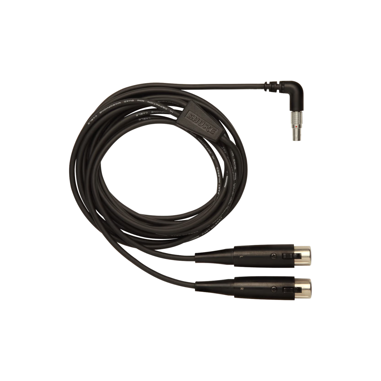 Shure input cable for P6HW and P9HW hardwired bodypack, 10-foot
