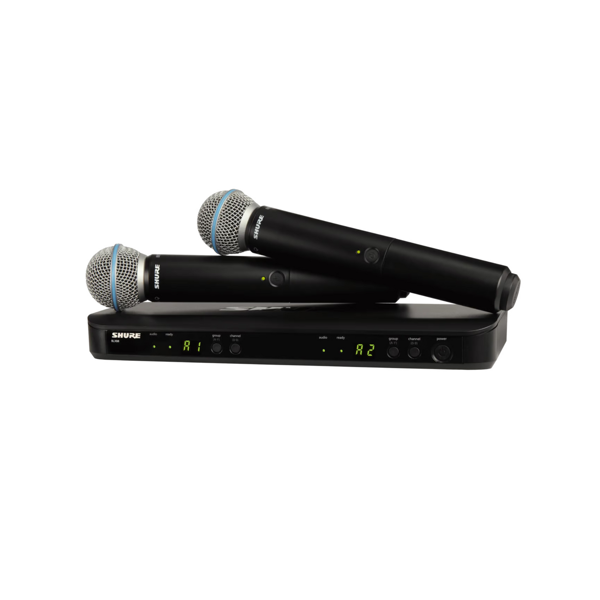 Shure dual vocal system with Beta 58A handheld transmitter (Ch38-40)