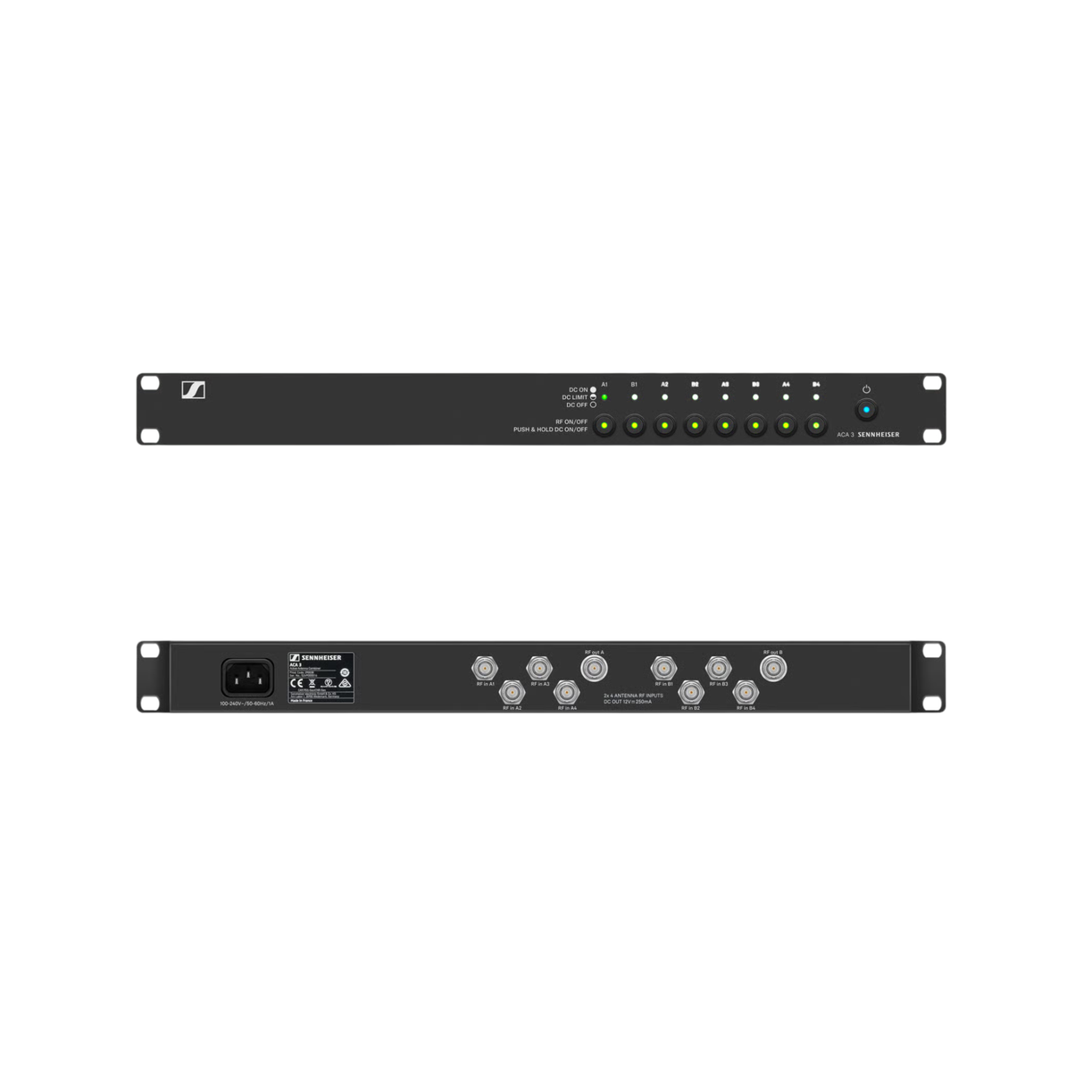 Sennheiser ACA 3 2 x 4:1 antenna combiner compatible with all analog and digital Sennheiser