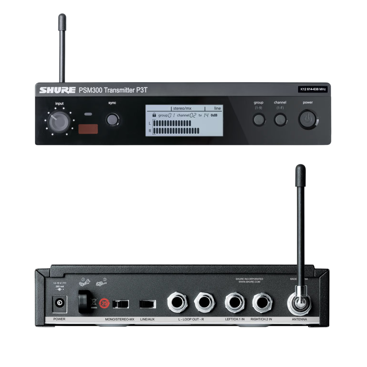 Shure PSM300 Wireless IEM Transmitter, stereo