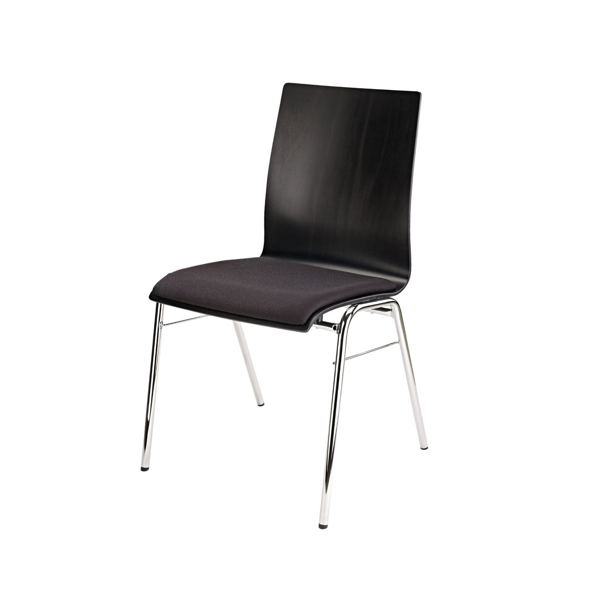 K&M 13415 stacking chair - legs chrome, seating black
