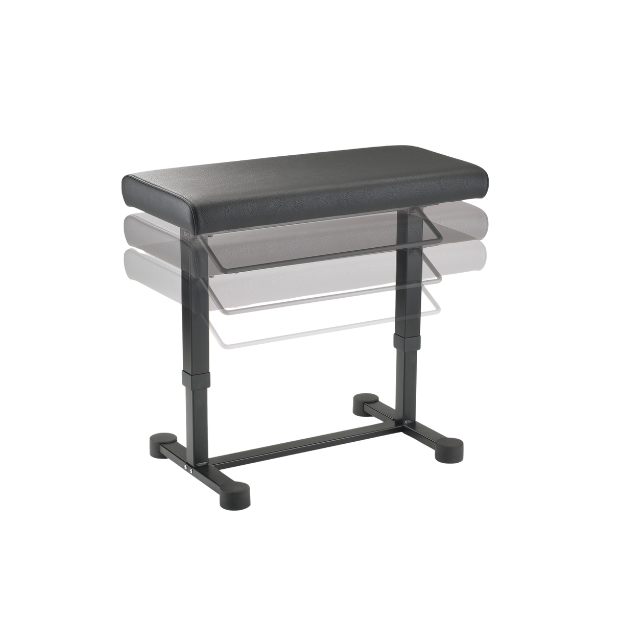 K&M 14080 piano bench "uplift", black leather
