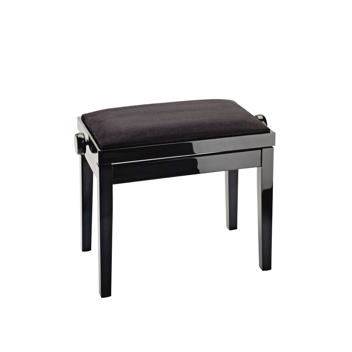 K&M 13900 piano bench, bench black glossy finish, seat black velvet