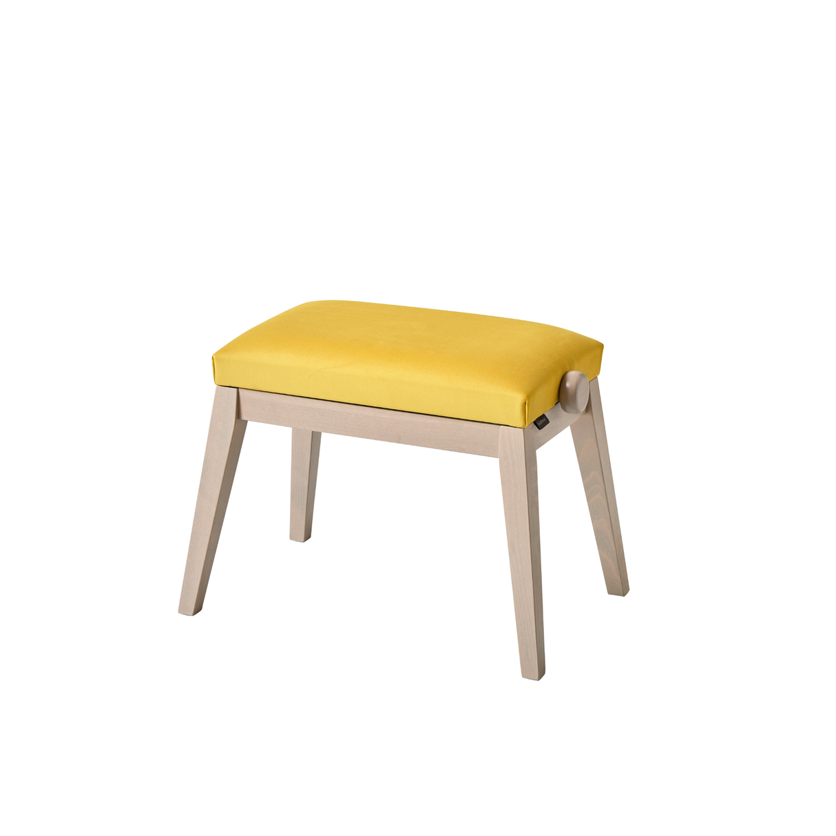K&M 13947 piano bench, bench gray color, seat yellow velvet