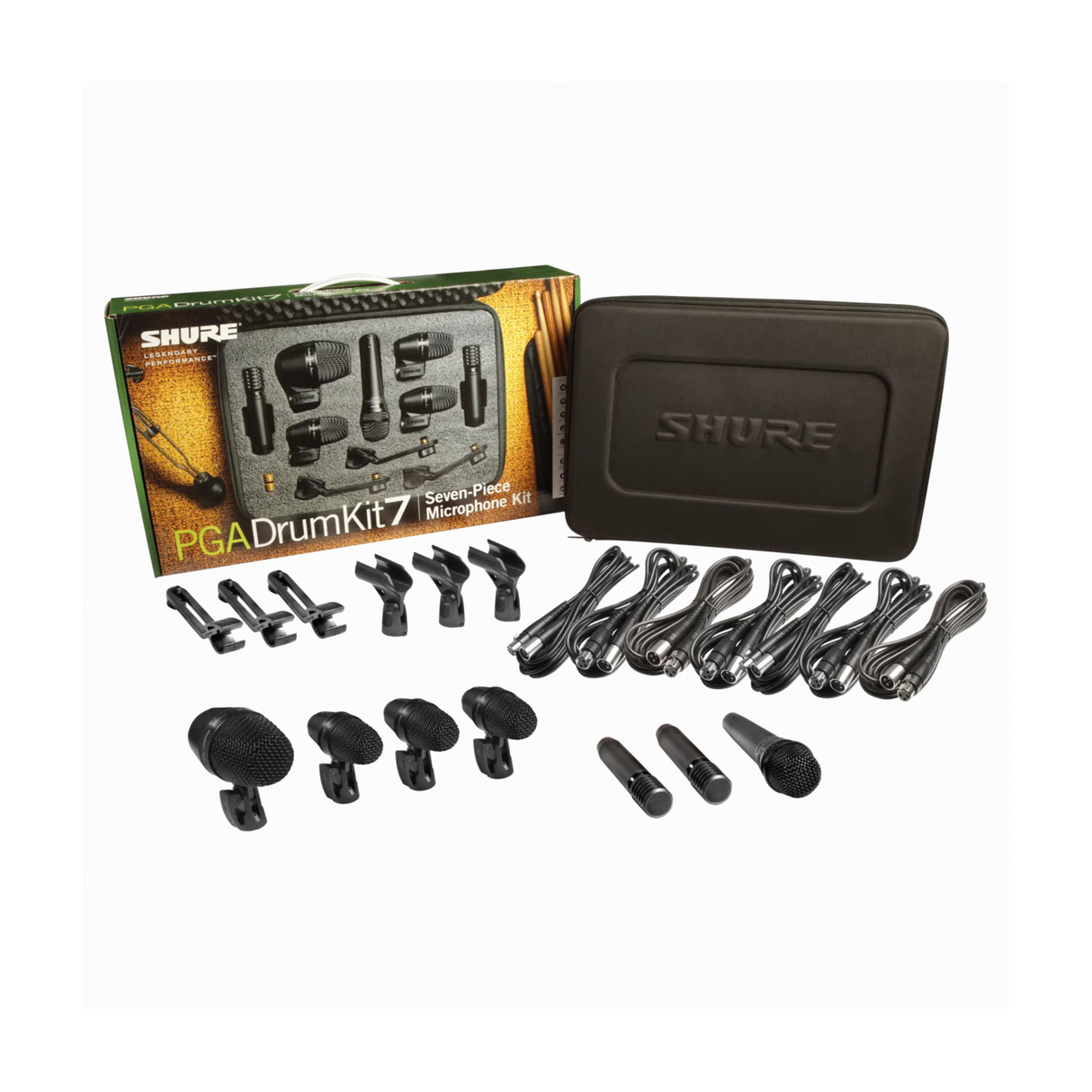 Shure Drum Microphone Kit including 3x PGA56, 1x PGA57, 1x PGA52, 2x PGA81