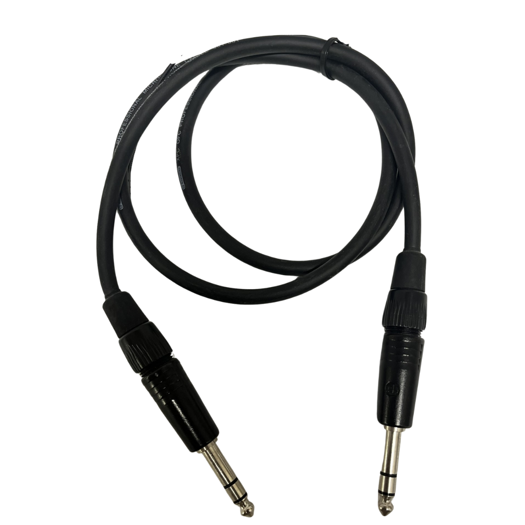 Amber Sound microphone cable; 1m, 1/4" jack, 3 pole to 1/4" jack, 3 pole