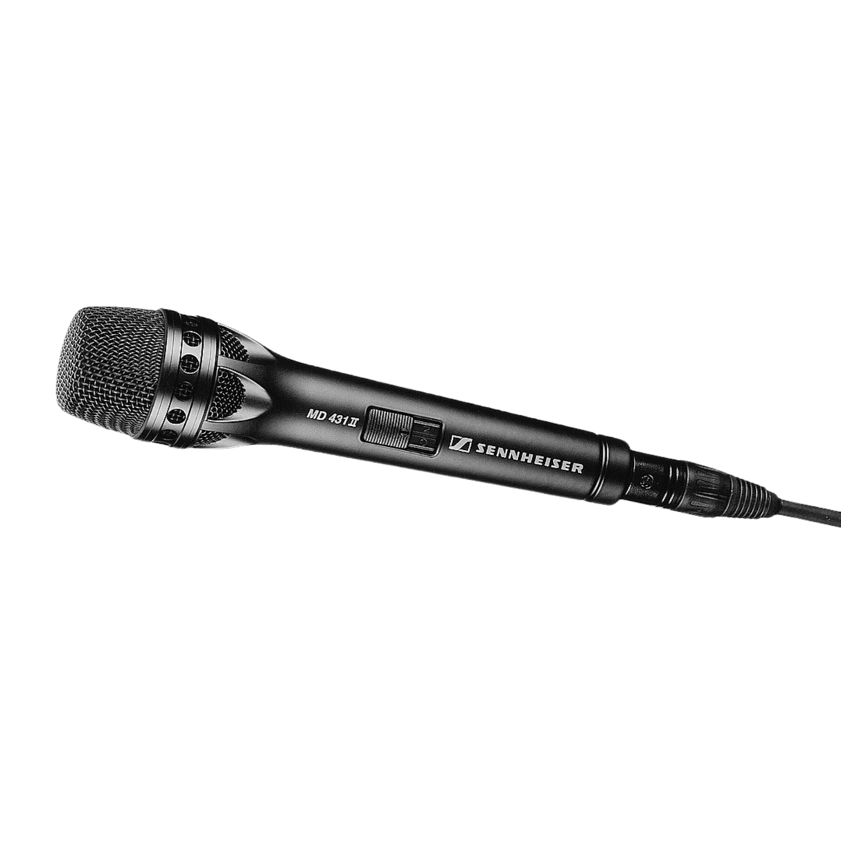 Sennheiser MD 431-II Hand microphone, dynamic, supercardioid, I/O switch, 3-pin XLR-M, black