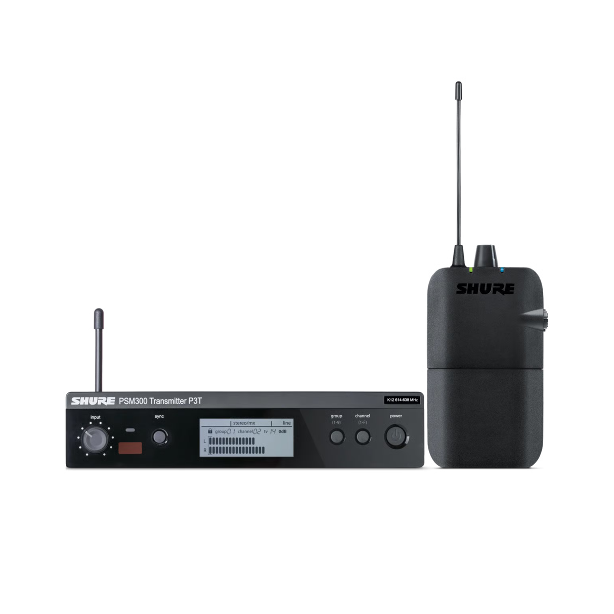 Shure Wireless IEM System, stereo including P3R bodypack receiver