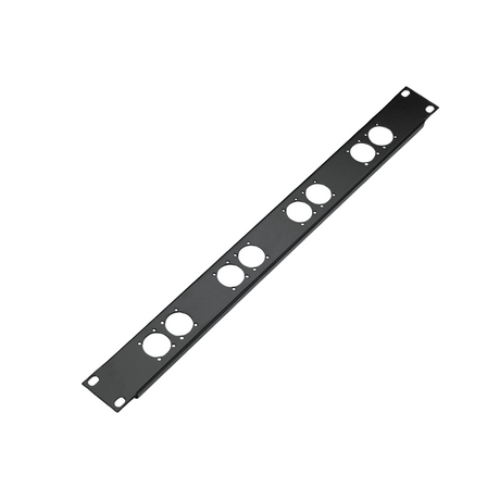 K&M 28308 8 XLR laser cut connector panel, 1U, black