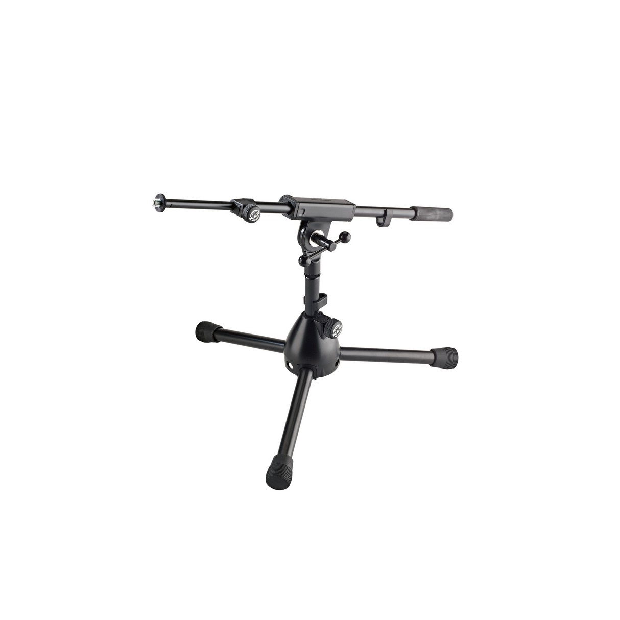 K&M 25950 extra low microphone stand with 2-piece boom arm, black