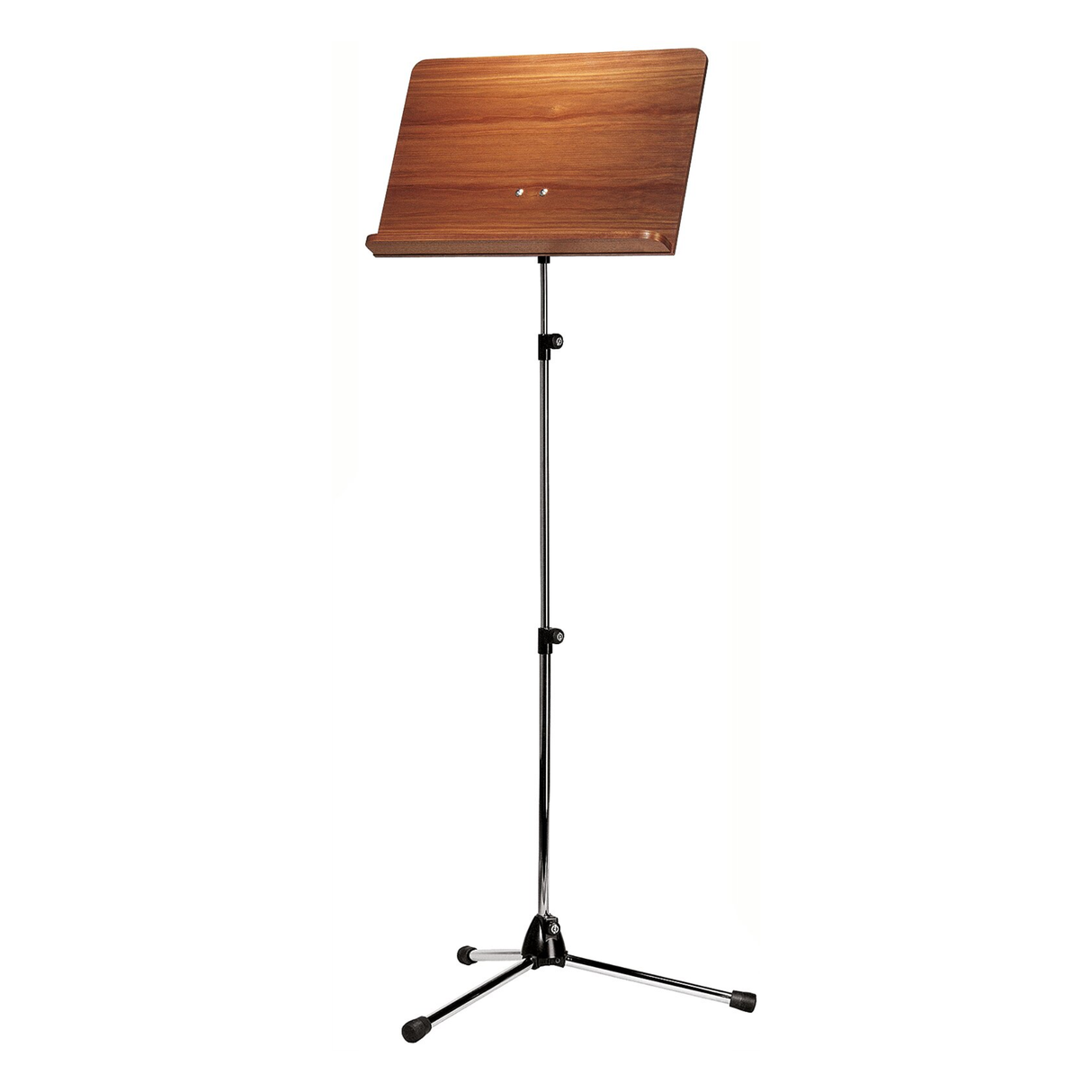 K&M 118/4 orchestra music stand, chrome/walnut