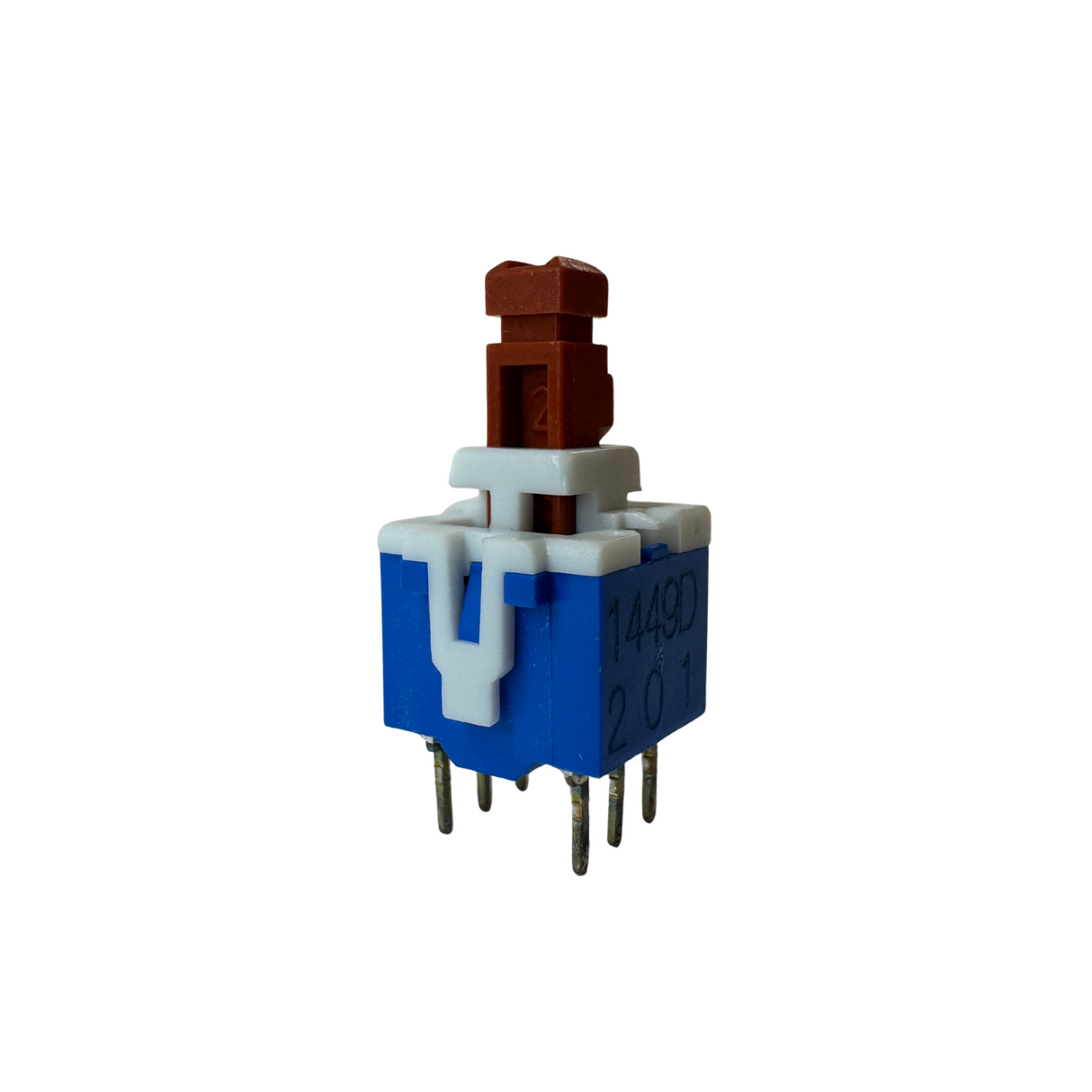 Clear-Com switch, DPDT Push Button Miniature w/shrt Plunger