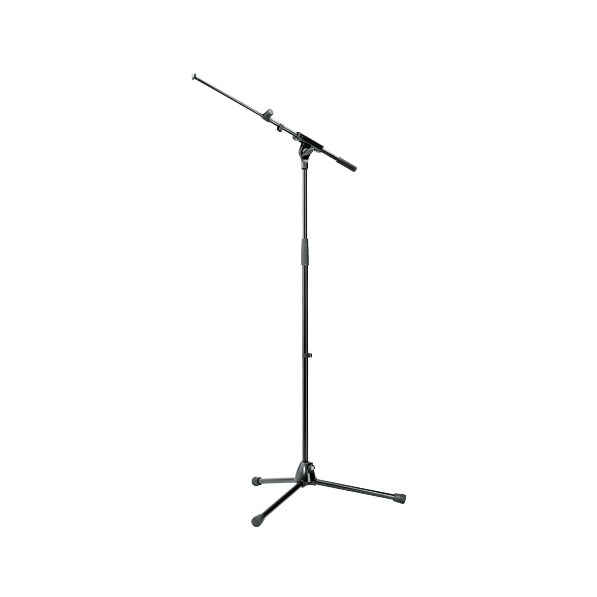 K&M 210/8 adjustable microphone stand with 2-piece boom arm, maximum height 1630mm, black