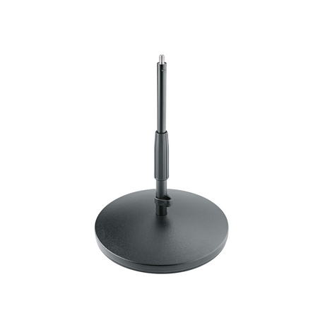 K&M 23320 low stand with a heavy cast iron base, maximum height 347mm, black