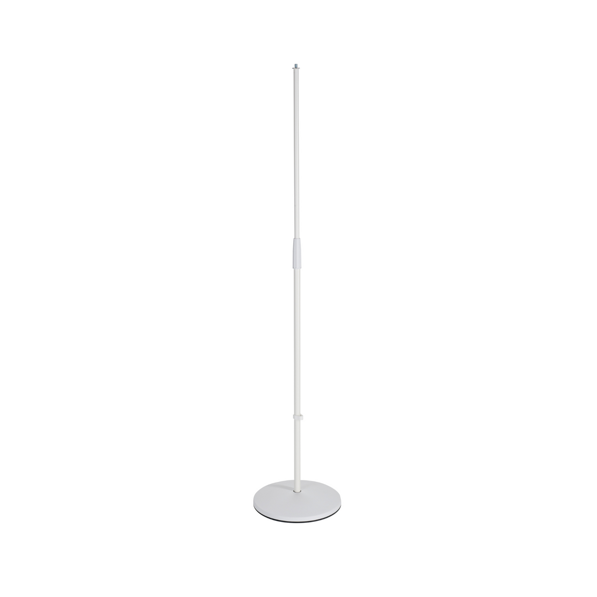 K&M 260/1 adjustable microphone stand with medium round base, maximum height 1575mm, white