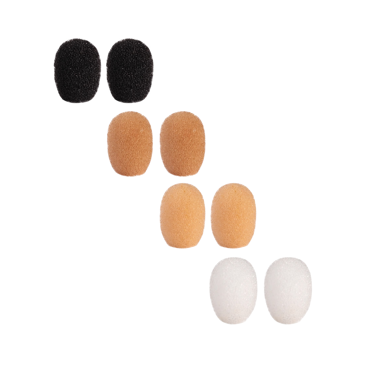 Shure TwinPlex Windscreen for TL40 Series, 8 pieces (Mixed: 2x Black, 2x Cocoa, 2x Tan, 2x White)