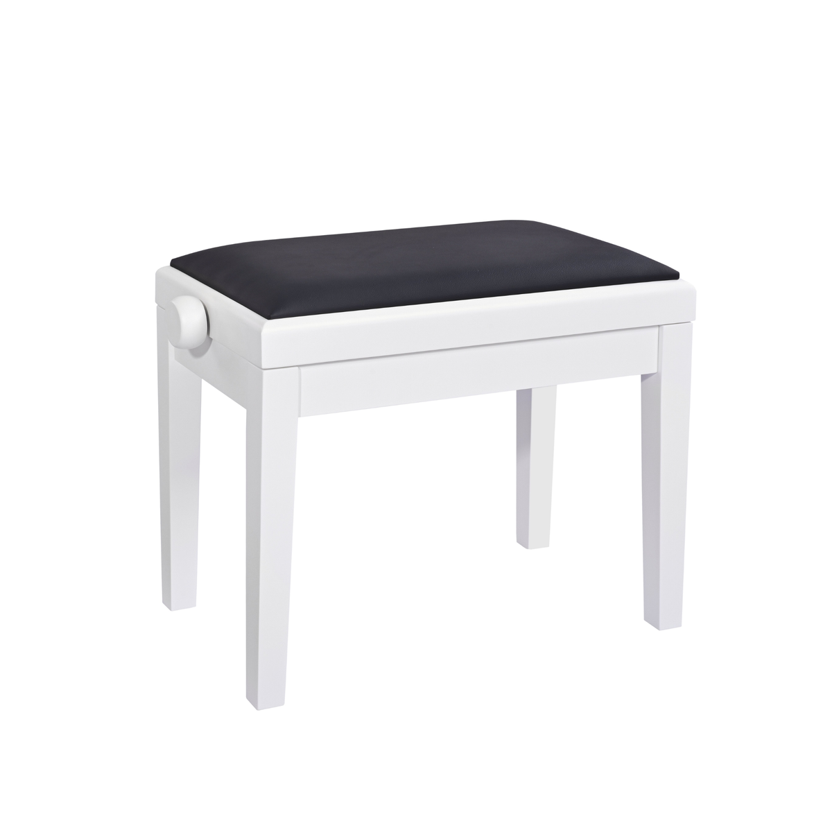 K&M 13926 Piano bench, bench white matt finish, seat black imitation leather