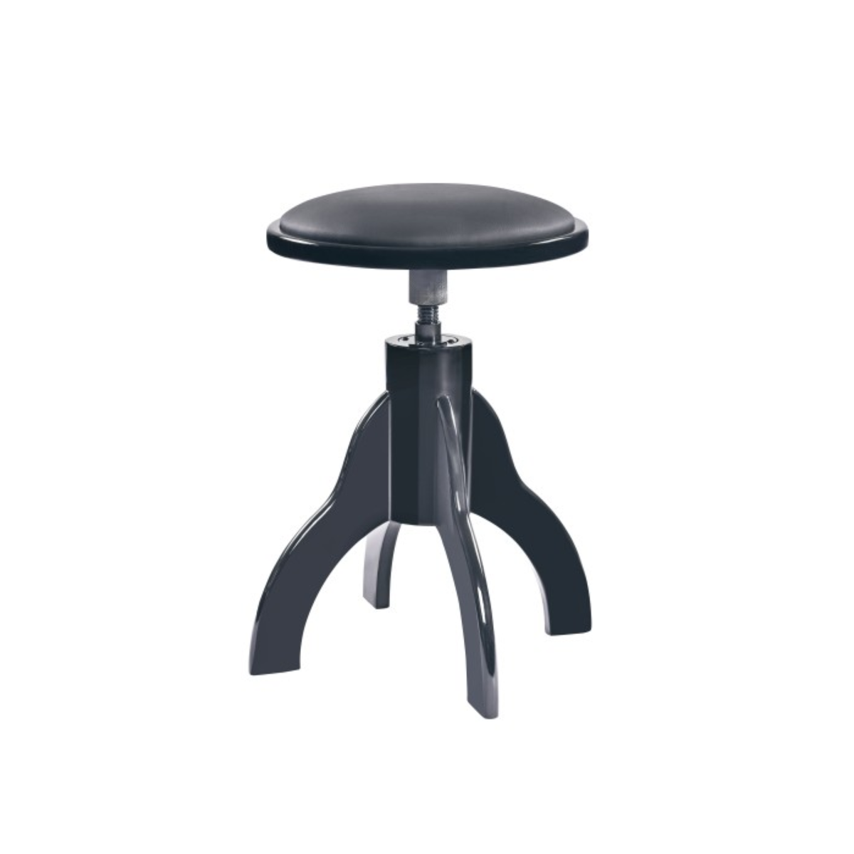K&M 13851 Piano stool, Base black glossy finish, seat black imitation leather