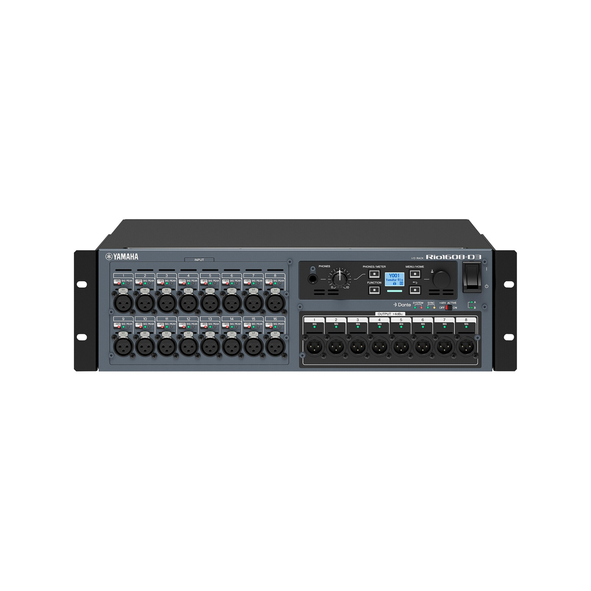 Yamaha RIO1608-D3 Dante digital stagebox, 16 analogue inputs and 8 analogue outputs