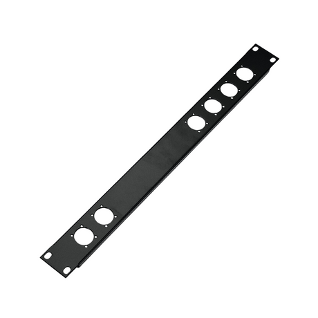K&M 28306 6 XLR laser cut connector panel, 1U, black