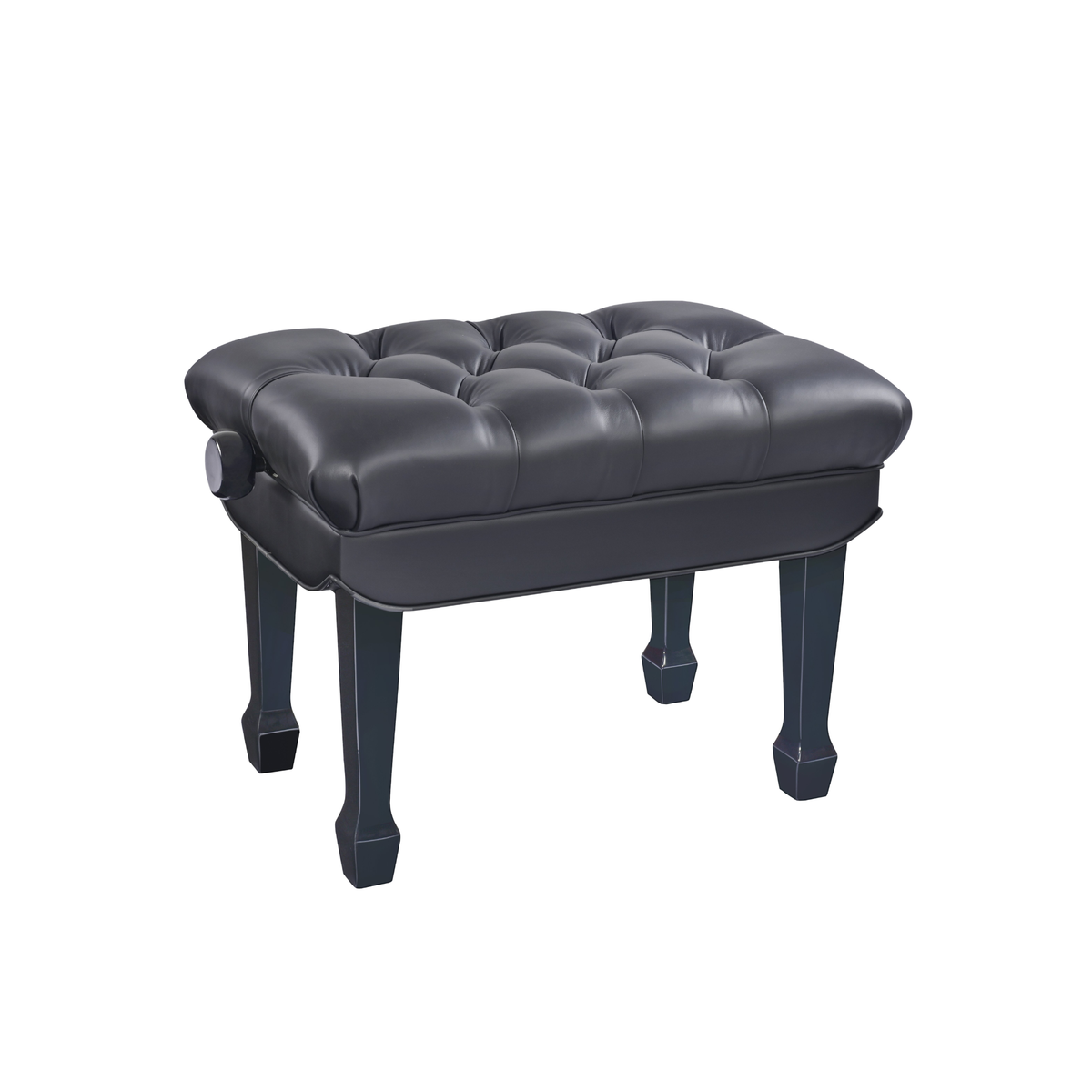 K&M 13968 Hydraulic piano bench, bench black glossy finish, seat black genuine leather