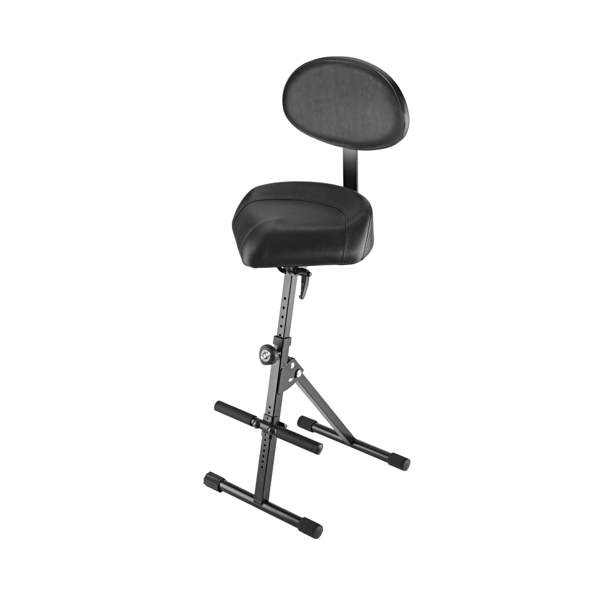 K&M 14050 Stool with backrest, black imitation leather