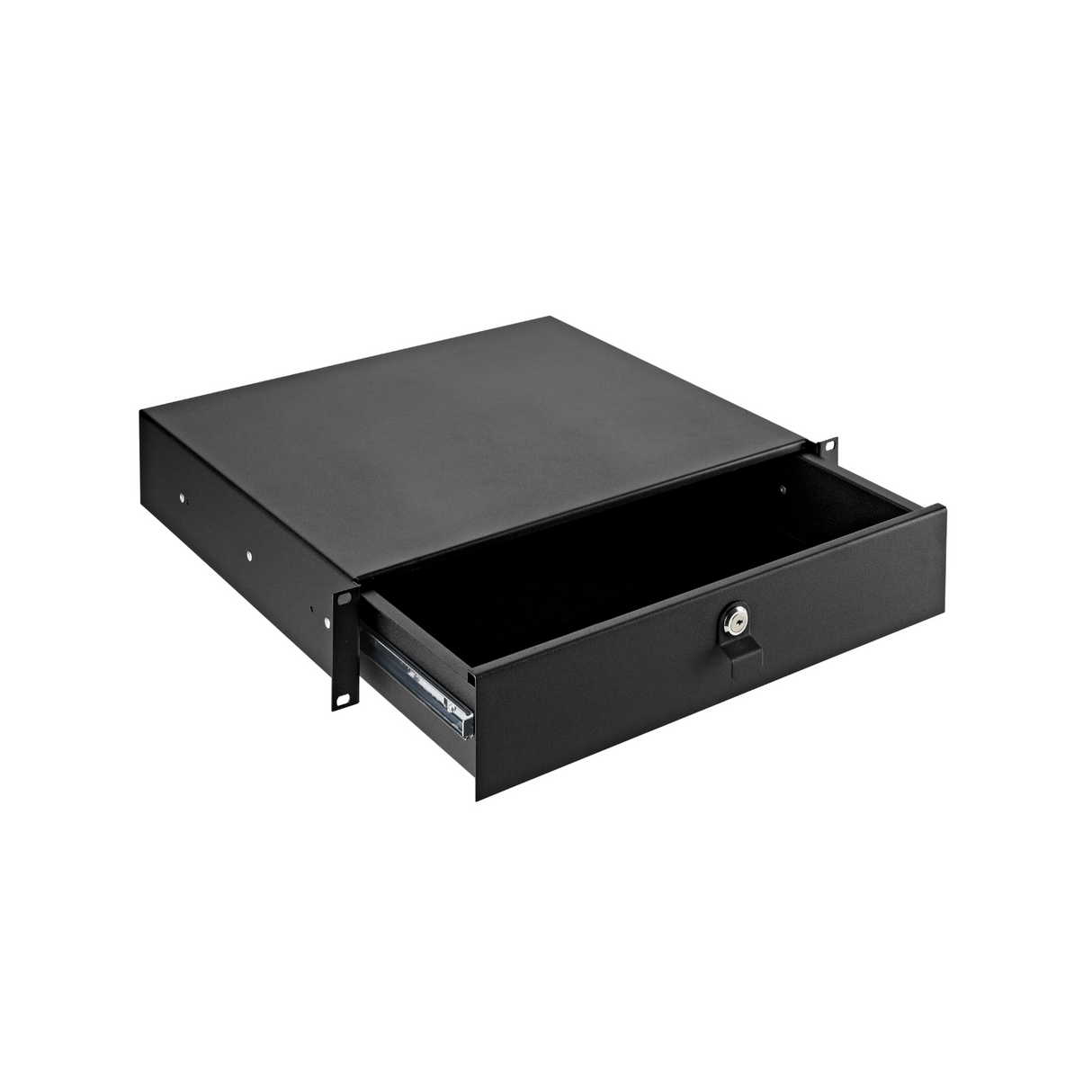 K&M 491/2 rackmount locking drawer, black; 2U