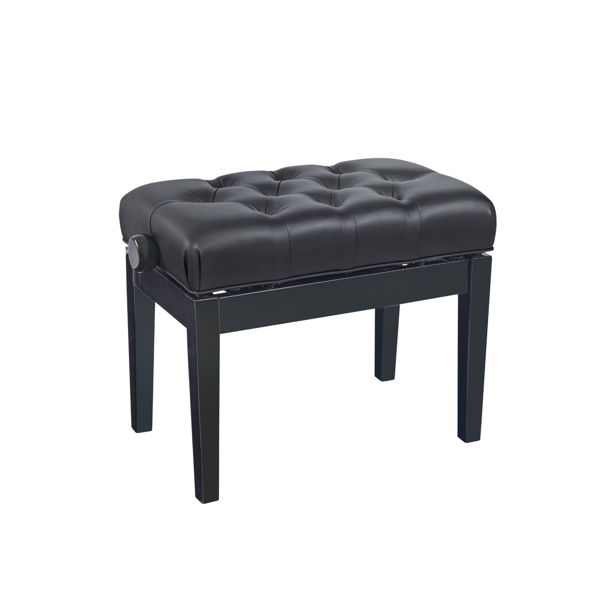 K&M 13963 Hydraulic piano bench, bench black glossy finish, seat black imitation leather