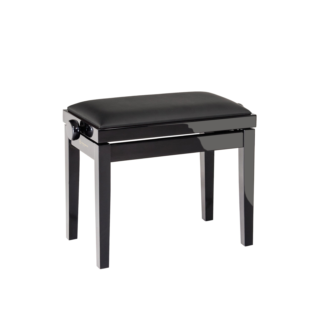 K&M 13900 piano bench, bench black glossy finish, seat black imitation leather