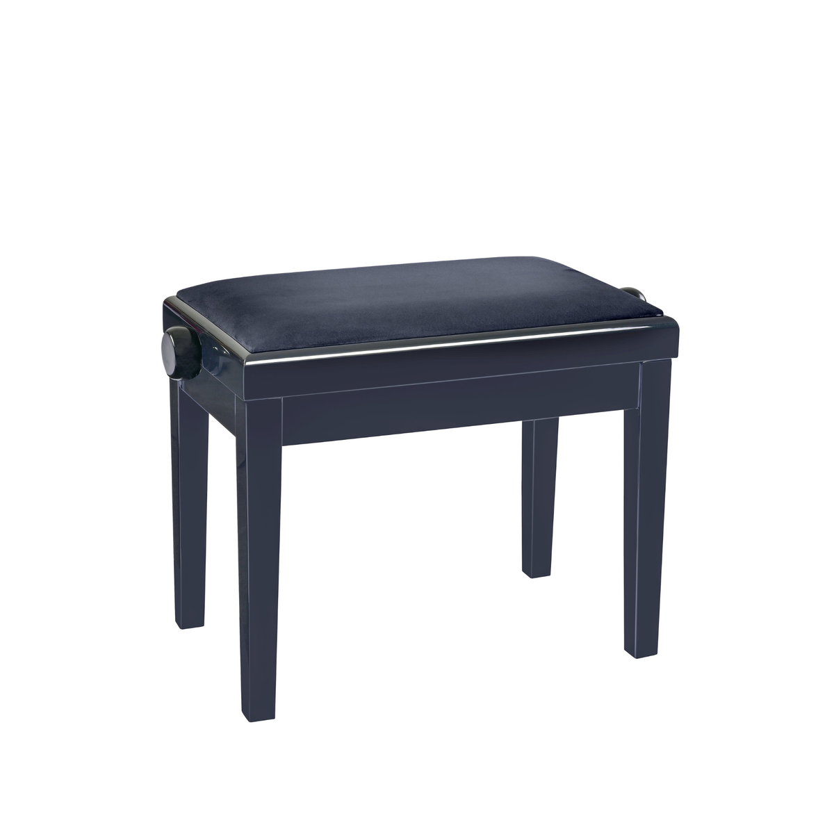K&M 13975 Piano bench, bench black glossy finish, seat black velour