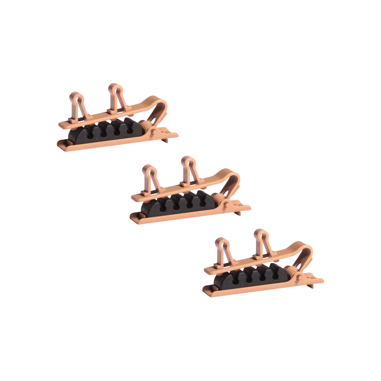Shure TwinPlex Dual Tie Clip, 3 pieces (COCOA)
