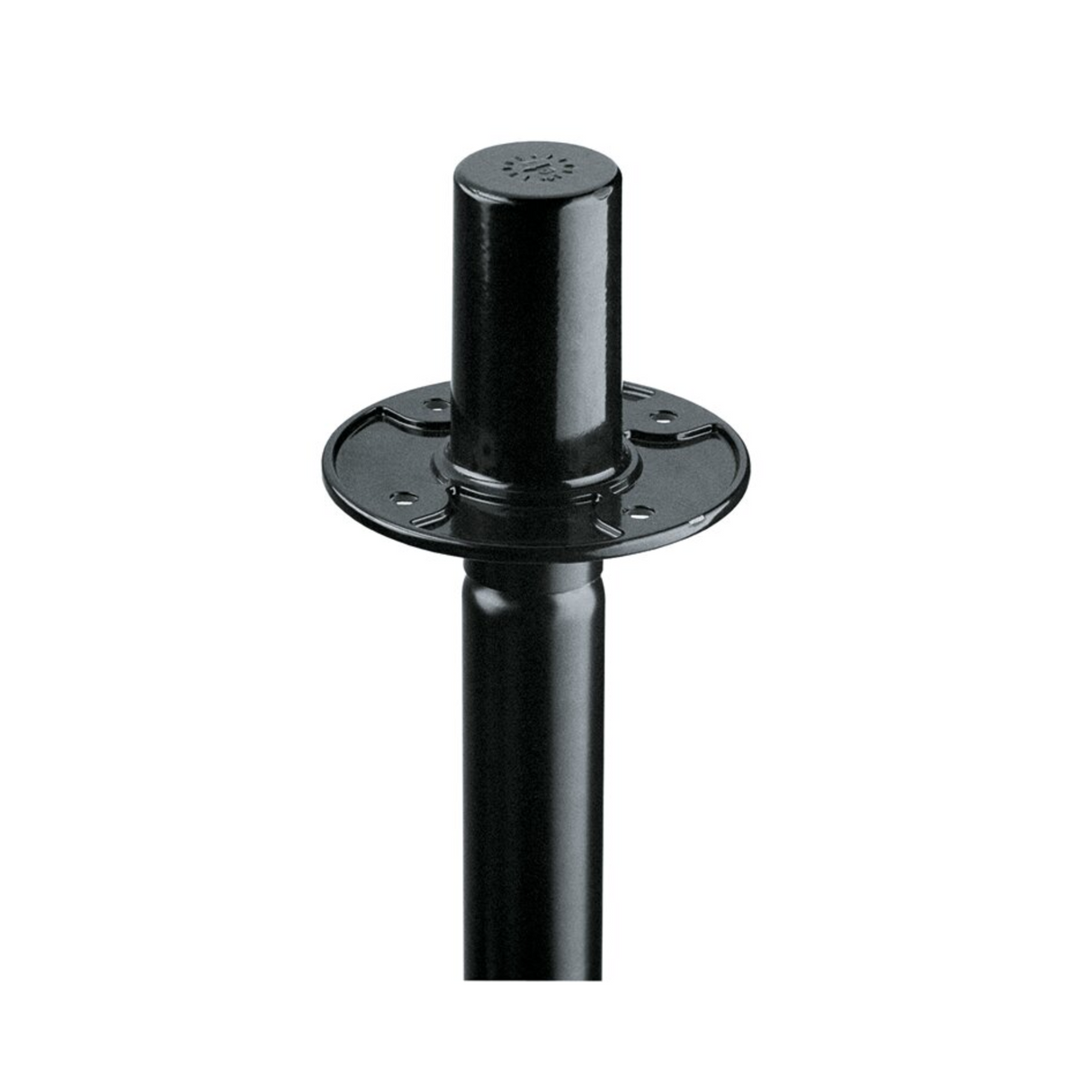 K&M 19656 flange adapter, black metal, with 6.5mm fixing holes