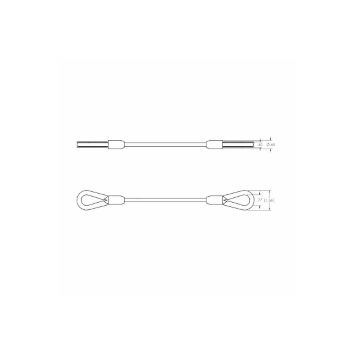 Adaptive Technologies 22in Wire Rope Kit, pair c/w 2 x SK-025, black