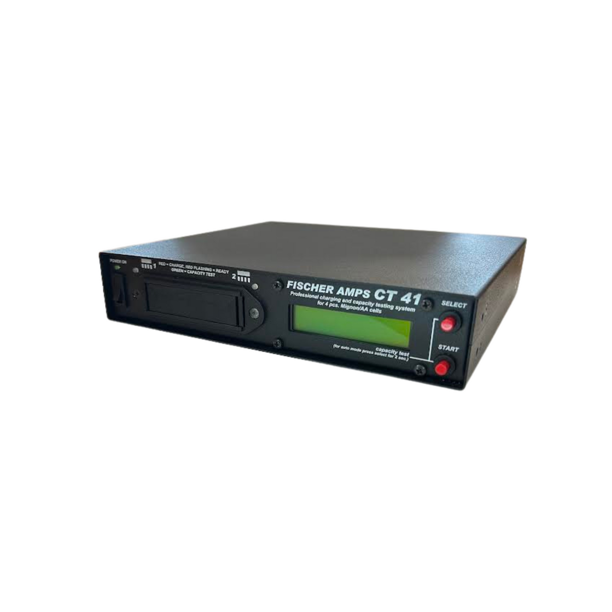 Fischer Amps CT-41 capacity meter/charger; 1/2U rack-mount for 4 x AA cells (cells not included) + c