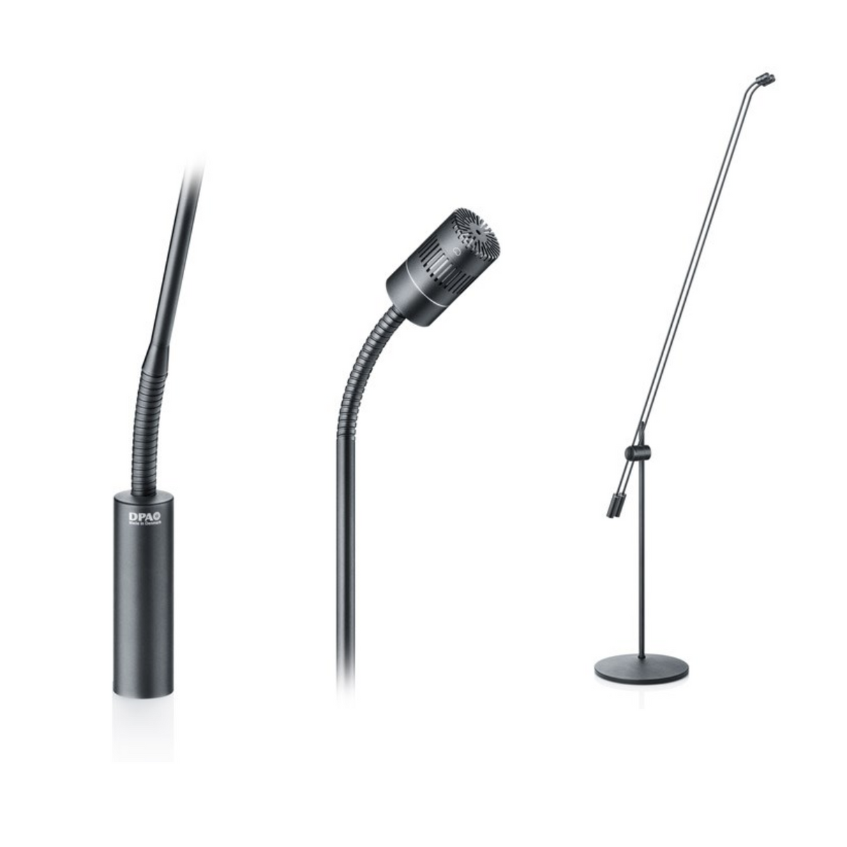 DPA 4011 Cardioid Mic, Black, XLR, 122 cm (48 in) Boom, Floor Stand, Twin Mic