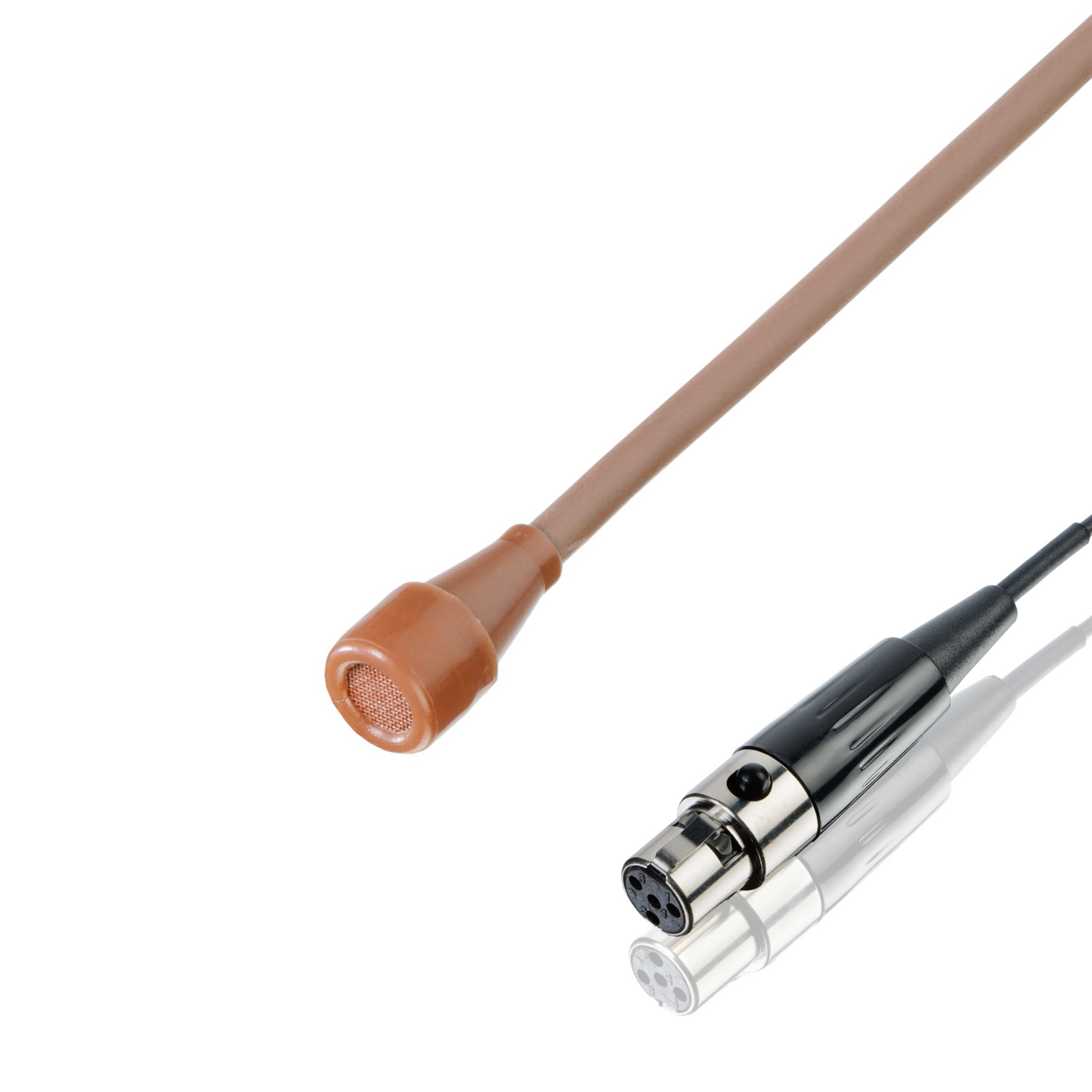 Countryman B3 (round) microphone wired for Shure (Switchcraft TA4F), cocoa, 10dB attenuation