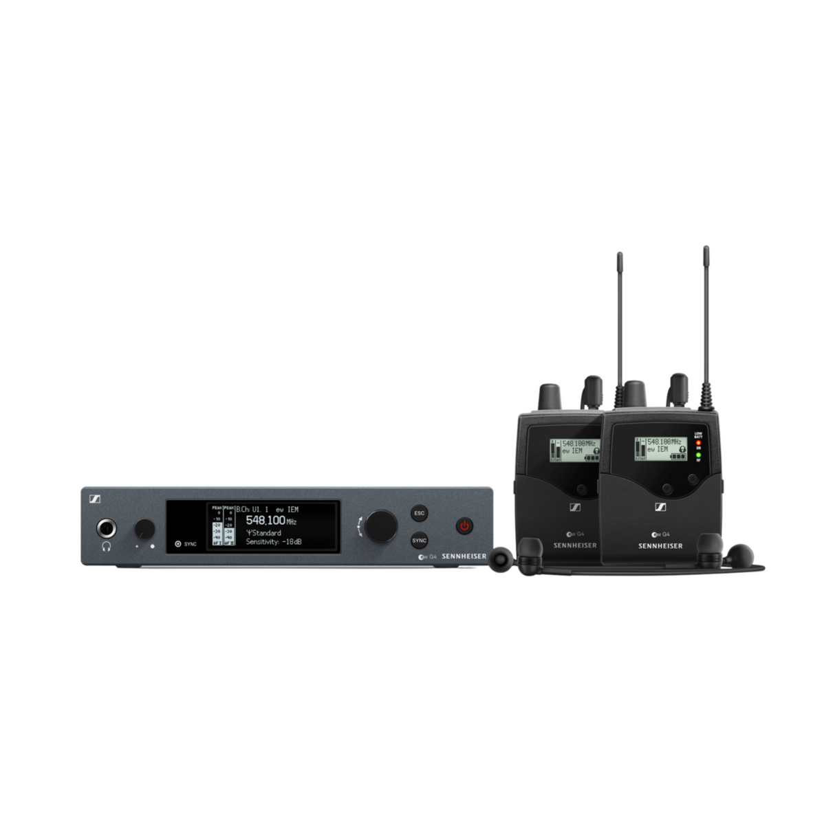 Sennheiser EW IEM G4-TWIN-GB Wireless stereo monitoring twin set. Includes (1) SR IEM G4 stereo tran